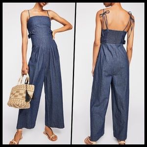 Free people size 4 Brittney denim jumpsuit